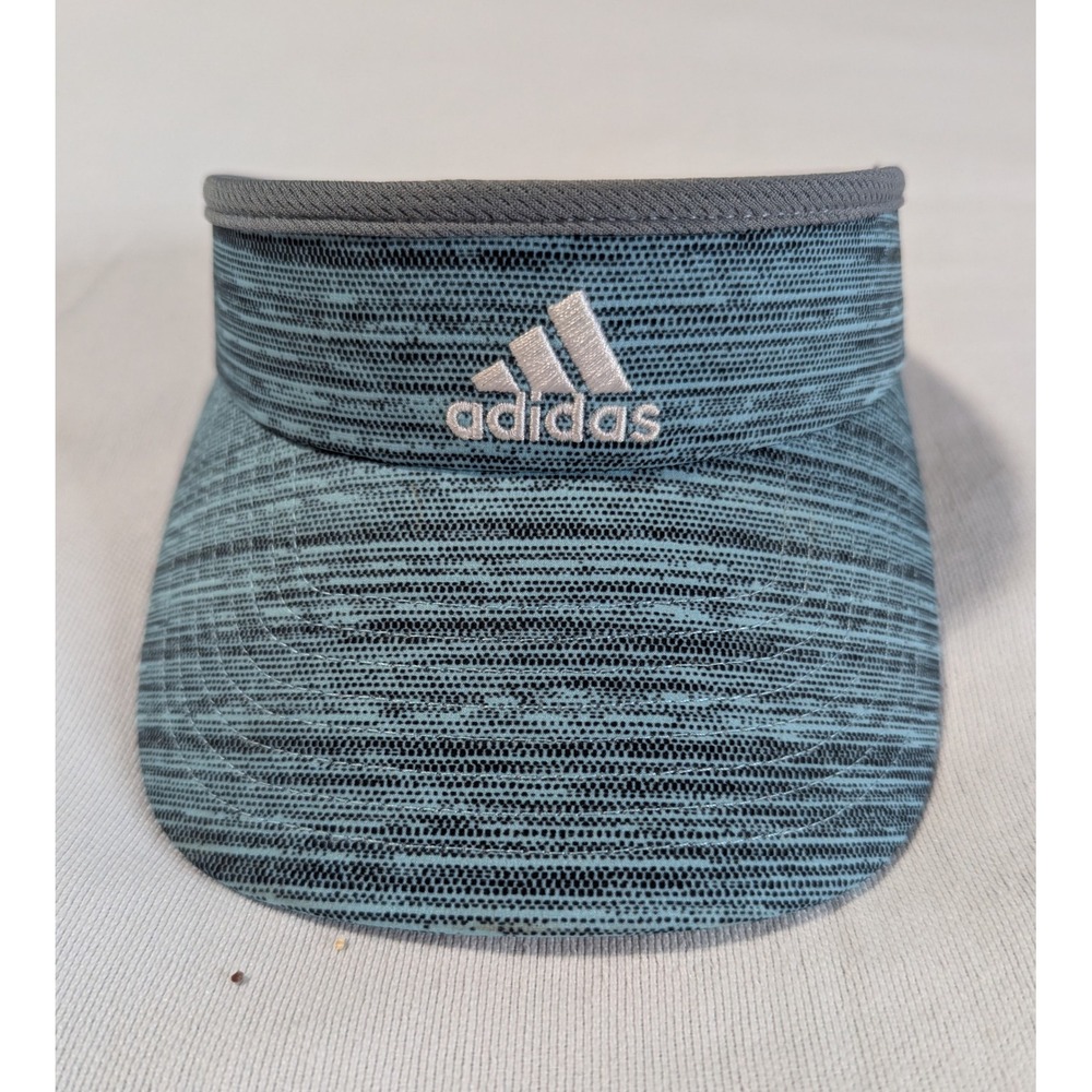 adidas AEROREADY Athletic Visor Hat Teal Blue Space Dye Golf Tennis Stretch